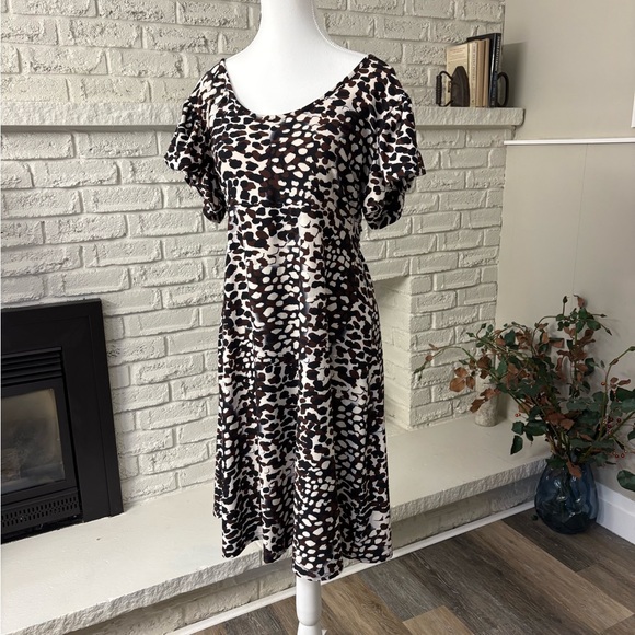 Jessica Dresses & Skirts - Elegant Black Midi Length Dress by Jessica, with Flutter-Style Sleeves. Size 14